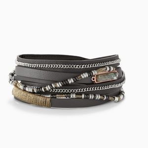 Stella & Dot Yves Wrap Bracelet - Grey
